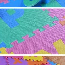 Merkloos Kiduku - Puzzelmat - Speelmat - 36 Foamtegels - Zwembadtegels - 86 Delig XXL Foam -Exporteren speelkleden winkel 406x840