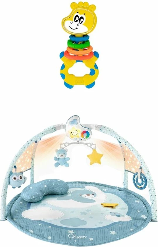 Chicco Bundel - Speelkleed - Babygym Kleurenplezier - Blauw & Rammelaar - Multi-Activiteitsratel - Gilby De Giraffe 3 Chicco Bundel - Speelkleed - Babygym Kleurenplezier - Blauw & Rammelaar - Multi-Activiteitsratel - Gilby De Giraffe