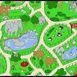 Speeltapijt.com Speeltapijt Dierentuin - 95x200cm Educatief