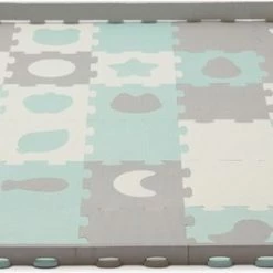 Kinderkraft Luno Shapes - Speelkleed Puzzelmat - Mint -Exporteren speelkleden winkel 550x264 5