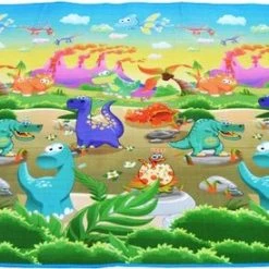 Luminous Luxury Speelkleed 200x180 Cm Dubbelzijdig Gevoerd | Dinosaurus En Letters | Baby Accessoires -Exporteren speelkleden winkel 550x274 1