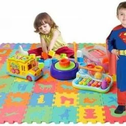 Merkloos Puzzelmat - Kindermat - Vloermat - Kruipmat - Speelmat - Speelkleed - Speelgoed - Alfabet En Dieren - Jongens - Meisjes - Peuter-Kleuter -Exporteren speelkleden winkel 550x277 2