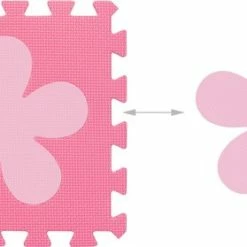 Relaxdays Speelmat Foam - Puzzelmat Baby- Puzzeltegels - Speeltegels Bloemen - Speelkleed - Roze-felroze -Exporteren speelkleden winkel 550x279 1