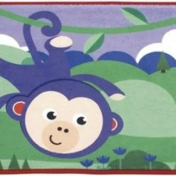 Fisher-Price Vloerkleed Fleece Aap 75 X 45 Cm Groen/paars