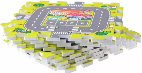 Buxibo Kinder Speelmat - Straten Puzzelmat - 9-delig Speel Kleed Met Wegen, Straten En Gebouwen - Educatief Speel Kleed Voor Baby/Peuters/Kinderen Vanaf 0 Jaar - 90x90 Cm 4 Buxibo Kinder Speelmat - Straten Puzzelmat - 9-delig Speel Kleed Met Wegen, Straten En Gebouwen - Educatief Speel Kleed Voor Baby/Peuters/Kinderen Vanaf 0 Jaar - 90x90 Cm - Afbeelding 2