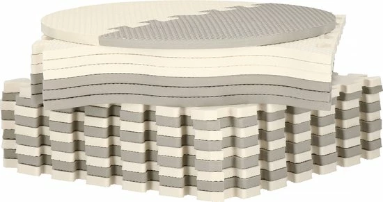 Springos Speelmat | Speelmat Foam | Puzzelmat | Figuren | Dieren | 9 Puzzelstukken | 120 X 120 Cm | Creme/Grijs 11 Springos Speelmat | Speelmat Foam | Puzzelmat | Figuren | Dieren | 9 Puzzelstukken | 120 X 120 Cm | Creme/Grijs - Afbeelding 9