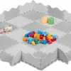 Relaxdays 36-delige Speelmat Foam - Puzzelmat Met Rand - Speeltegels - Puzzeltegels Baby - Grijs