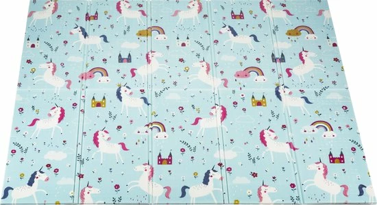 Little Hippo® Speelmat 200x180cm - Foam Speelkleed 'Unicorn' - Dubbelzijdige XXL - Kinder/Baby Speelmat - Opvouwbaar - Anti-slip 3 Little Hippo® Speelmat 200x180cm - Foam Speelkleed 'Unicorn' - Dubbelzijdige XXL - Kinder/Baby Speelmat - Opvouwbaar - Anti-slip