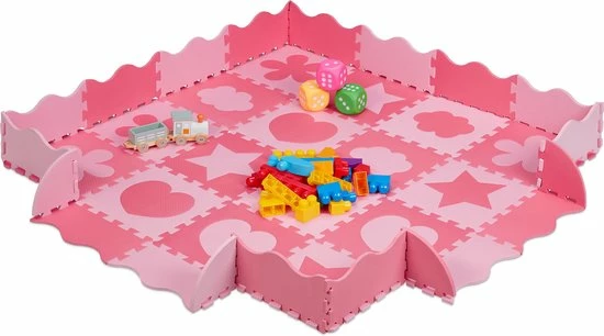 Relaxdays 52-delige Speelmat Foam - Puzzelmat - Vloerpuzzel - Speeltegels Kinderen - Zacht - Roze 3 Relaxdays 52-delige Speelmat Foam - Puzzelmat - Vloerpuzzel - Speeltegels Kinderen - Zacht - Roze