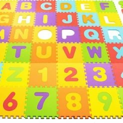 Springos Speelmat | Speelmat Foam | Puzzelmat | 36 Stukken | Letters & Cijfers | 172 X 172 Cm | Multicolor -Exporteren speelkleden winkel 550x329 2