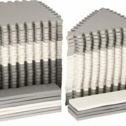 Springos Speelmat | Speelmat Foam | Puzzelmat | 72 Puzzelstukken | 182 X 182 Cm | Grijs/Wit/Grafiet -Exporteren speelkleden winkel 550x340 2