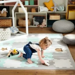 Kinderkraft Luno Shapes - Speelkleed Puzzelmat - Mint -Exporteren speelkleden winkel 550x366 108