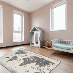 Sorprese Vloerkleed - Retro Wereldkaart - 140 X 200 Cm - Speelkleed - Kinderkamer - Speeltapijt - Kraamcadeau - Sinterklaas - Cadeau -Exporteren speelkleden winkel 550x366 130