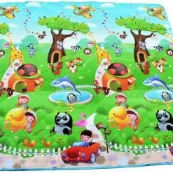 Merkloos Grote XL Speelmat Vloerkleed - Groot Baby & Kindervoerkleed - Dieren Kleed - Binnen & Buiten
