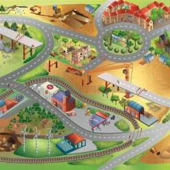 Achoka Groot Speelkleed Bouwput Met Veel Kranen 100x150