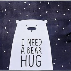 By Baboo Baby Cadeau Jongen En Meisje - Vloerkleed Kinderkamer - Schattige Beer - Waterbestendig Tapijt Baby's - Kindertapijt - Speelkleed Jongens En Meisjes - Blauw