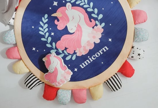 By Baboo Baby Cadeau Meisje - Vloerkleed Kinderkamer - Mooie Eenhoorn - Speelmat Met Kussentjes - Kindertapijt - Speelkleed Meisje - Oranje - Roze - Blauw 10 By Baboo Baby Cadeau Meisje - Vloerkleed Kinderkamer - Mooie Eenhoorn - Speelmat Met Kussentjes - Kindertapijt - Speelkleed Meisje - Oranje - Roze - Blauw - Afbeelding 8