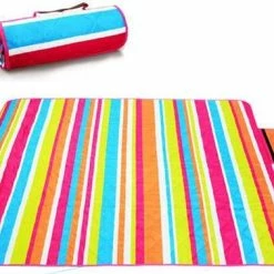 EProducts XXL Picknickkleed & Babygym Waterdicht & Wasbaar - Speelkleed Baby - Gewatteerde Speelmat Voor Binnen En Buiten - 200 X 200 - Met Handvat En Opvouwbaar - Strandlaken - Picknickdeken Buiten Bij Kamperen & Picknick + GRATIS GRONDPENNEN - Mixed Kleuren