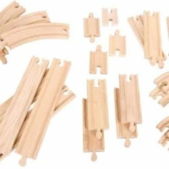 BIGJIGS Houten Treinbaan Uitbreidingsset - 24-Delig - Mix Van Bocht En Recht -Exporteren speelkleden winkel 550x379 1