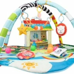 Lionelo Imke Plus - Speelkleed - 30 Ballen Inbegrepen - Grote Matmaat 90x85x48 Cm - Ontwikkelt Baby's Zintuigen