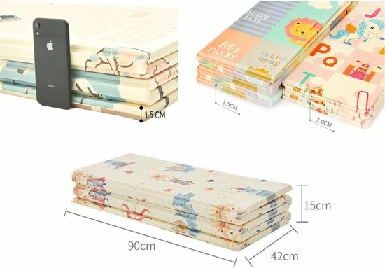 Ladanas® – OPVOUWBARE Baby Speelmat - DUBBELZIJDIG Speelkleed Incl. Opbergtas - EXTRA DIK - 180x200x1,5cm - Foam Mat - Dino 6 Ladanas® – OPVOUWBARE Baby Speelmat - DUBBELZIJDIG Speelkleed Incl. Opbergtas - EXTRA DIK - 180x200x1,5cm - Foam Mat - Dino - Afbeelding 4