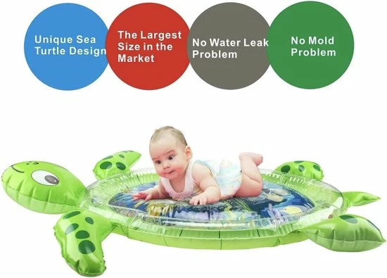 HAYALI Baby Opblaasbare Waterspeelmat Schildpad Buiktijd Speelmat Voor Zuigelingen Kraamcadeau Speelkleed Aquamat Peuter 7 HAYALI Baby Opblaasbare Waterspeelmat Schildpad Buiktijd Speelmat Voor Zuigelingen Kraamcadeau Speelkleed Aquamat Peuter - Afbeelding 5