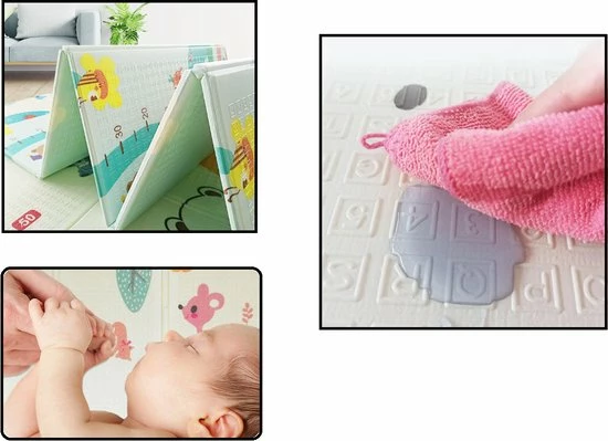 Levabe Speelmat - Baby - Kinderen - Educatief - Kruipmat - Speelkleed - Dubbelzijdig - XL - Opvouwbaar - 1CM Dik - Foam - Giraffe & Alfabet - Cijfers & Letters - 150 X 200 CM - Inclusief Opbergtas 4 Levabe Speelmat - Baby - Kinderen - Educatief - Kruipmat - Speelkleed - Dubbelzijdig - XL - Opvouwbaar - 1CM Dik - Foam - Giraffe & Alfabet - Cijfers & Letters - 150 X 200 CM - Inclusief Opbergtas - Afbeelding 2