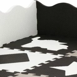 Springos Speelmat | Speelmat Foam | Puzzelmat | Figuren | 16 Puzzelstukken | 150 X 150 Cm | Zwart/Wit/Grijs -Exporteren speelkleden winkel 550x400 4