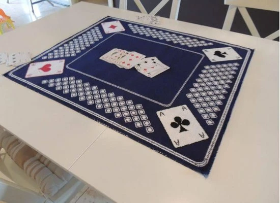 Merkloos Ikado Kaartmat Blauw, Viscose - 58 X 70 Cm 5 Merkloos Ikado Kaartmat Blauw, Viscose - 58 X 70 Cm - Afbeelding 3