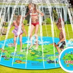 Catshi Outdoor Water Fontein | Speelmat Voor Kinderen | 170 CM | Jungle Dino | Zwembad | Sproeier