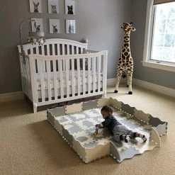 Maison Extravagante - Baby Speelmat Puzzel XL Dierentuin Met PVC Opbergtas - Grijs - Wit - EVA Schuim - 150x150x 1.2cm - Speelmat Met Rand - Speelbox -Exporteren speelkleden winkel 550x412 26