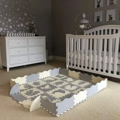 Maison Extravagante - Baby Speelmat Puzzel XL Dierentuin Met PVC Opbergtas - Grijs - Wit - EVA Schuim - 150x150x 1.2cm - Speelmat Met Rand - Speelbox -Exporteren speelkleden winkel 550x412 27