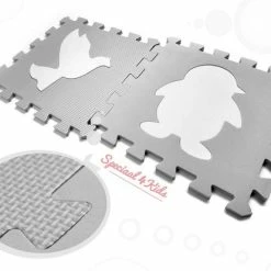 Koopcity Puzzelmat Grijs/Crème Wit | Met Dierentegels - Dikke Tegels -Exporteren speelkleden winkel 550x414 3