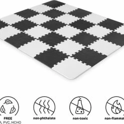 Kinderkraft Luno - Speelkleed Puzzelmat - Zwart Wit