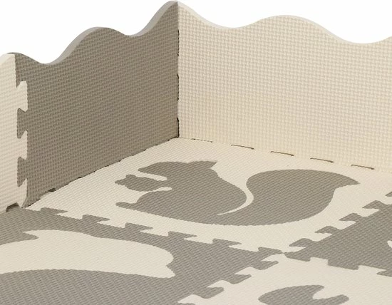 Springos Speelmat | Speelmat Foam | Puzzelmat | Figuren | Dieren | 9 Puzzelstukken | 120 X 120 Cm | Creme/Grijs 8 Springos Speelmat | Speelmat Foam | Puzzelmat | Figuren | Dieren | 9 Puzzelstukken | 120 X 120 Cm | Creme/Grijs - Afbeelding 6