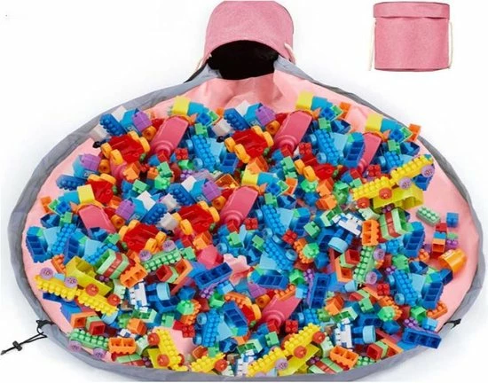 Merkloos TDR - 2 In 1 Speelkleed Opbergmand - Stevige Stof - Diameter Kleed 1,5 Meter - Roze 4 Merkloos TDR - 2 In 1 Speelkleed Opbergmand - Stevige Stof - Diameter Kleed 1,5 Meter - Roze - Afbeelding 2
