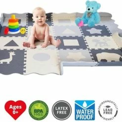 GIZMO Speelmat XL Voor Baby/Peuters - EVA Foam Puzzelmat / Speelkleed Met Opstaande Rand - 150x150x1.5 Cm
