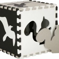 Springos Speelmat | Speelmat Foam | Puzzelmat | Figuren | 16 Puzzelstukken | 150 X 150 Cm | Zwart/Wit/Grijs -Exporteren speelkleden winkel 550x437 3