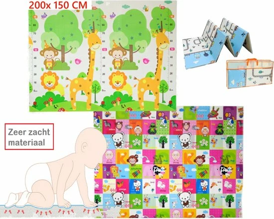Levabe Speelmat - Baby - Kinderen - Educatief - Kruipmat - Speelkleed - Dubbelzijdig - XL - Opvouwbaar - 1CM Dik - Foam - Giraffe & Alfabet - Cijfers & Letters - 150 X 200 CM - Inclusief Opbergtas 7 Levabe Speelmat - Baby - Kinderen - Educatief - Kruipmat - Speelkleed - Dubbelzijdig - XL - Opvouwbaar - 1CM Dik - Foam - Giraffe & Alfabet - Cijfers & Letters - 150 X 200 CM - Inclusief Opbergtas - Afbeelding 5