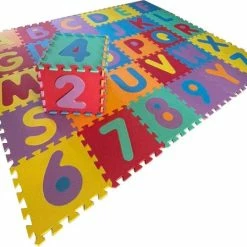 Merkloos Speelkleed - Puzzelmat - Speeltapijt - Inclusief Opbergtas - 36 Delig - Alfabet & Getallen - Vanaf 3 Jaar - Multicolor - Educatief Speelgoed