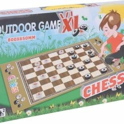 Free And Easy Speelmat Schaken Junior 80 X 65 Cm Vilt Zwart/wit