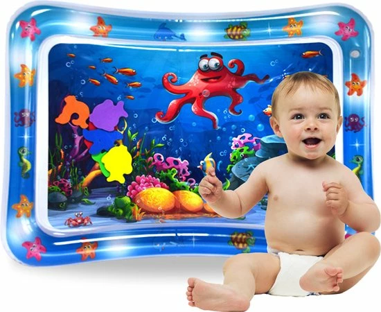 Tenify Waterspeelmat - Watermat - Speelkleed - Opblaasbaar - Tummy Time - Baby Speelgoed 0 Jaar - Kraamcadeau - Blauw 3 Tenify Waterspeelmat - Watermat - Speelkleed - Opblaasbaar - Tummy Time - Baby Speelgoed 0 Jaar - Kraamcadeau - Blauw