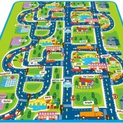 Maboshi Spel Mat - 160x200cm - In Vrolijke Kleuren - Dubbelzijdig Speelbaar -Stadsplattegrond- Babywandelpad Kruippad - Geschikt Voor Kinderen's Kruipdeken - Yoga Mat - Picknickdeken En Sportmat-beschermen Tegen Vocht-Cadeautjes Voor Kinderen -Exporteren speelkleden winkel 550x451