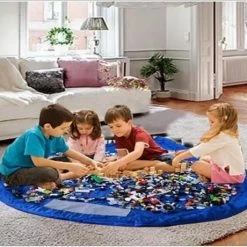 LOUZIR 2-In-1 Speelkleed Opbergtas - Opruimmat Speelmat Opbergzak - Speelgoedzak Organizer - Speelgoed Opberger