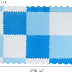 Relaxdays Speelmat Met Rand - Foam - 30-delig - Puzzelmat - Speeltegels Kinderen - Baby - Blauw -Exporteren speelkleden winkel 550x460 6