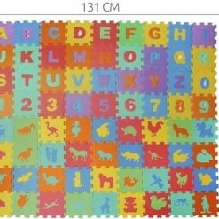 Merkloos Puzzelmat - Kindermat - Vloermat - Kruipmat - Speelmat - Speelkleed - Speelgoed - Alfabet En Dieren - Jongens - Meisjes - Peuter-Kleuter -Exporteren speelkleden winkel 550x463 3