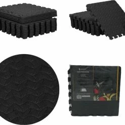 Merkloos Springos Speelmat | Speelmat Foam | Puzzelmat | 12 Puzzelstukken | 90 X 118 Cm | Zwart -Exporteren speelkleden winkel 550x464 4