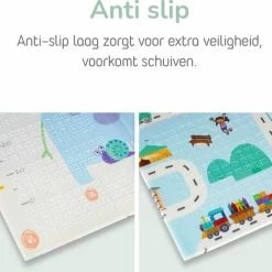Little Hippo® Speelmat 200x180cm - Foam Speelkleed 'Roads' - Dubbelzijdige XXL - Kinder/Baby Speelmat - Opvouwbaar - Anti-slip -Exporteren speelkleden winkel 550x469