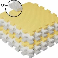 Kinderkraft Luno - Speelkleed Puzzelmat - Geel Grijs -Exporteren speelkleden winkel 550x469 5