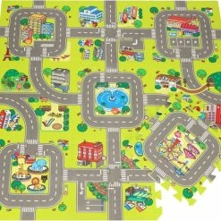 Springos Speelmat | Speelmat Foam | Puzzelmat | Verkeersmat | 9 Puzzelstukken -Exporteren speelkleden winkel 550x474 1